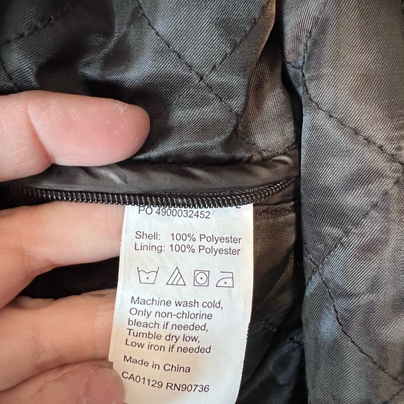 Tallia Mens Size L Black Jacket Coat w/ Zipper 5 Snap & Detachable Collar - Picture 14 of 14